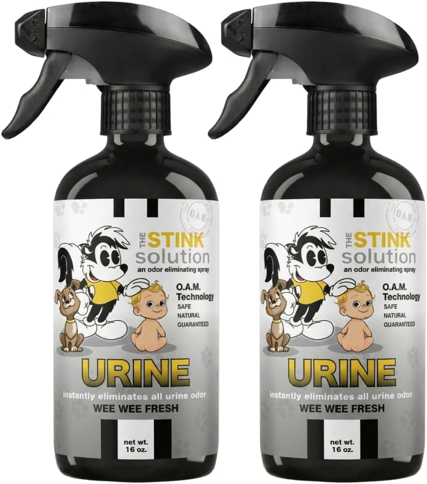 The Stink Solution Urine Odor Eliminator Spray Completely Removes Cat Urine, Dog Pee, & Human Urine Odor Quickly from Carpet, Mattress, Hardwood Floor, Grass, Outdoor Turf, etc - 2 16oz (WeeWee Fresh)