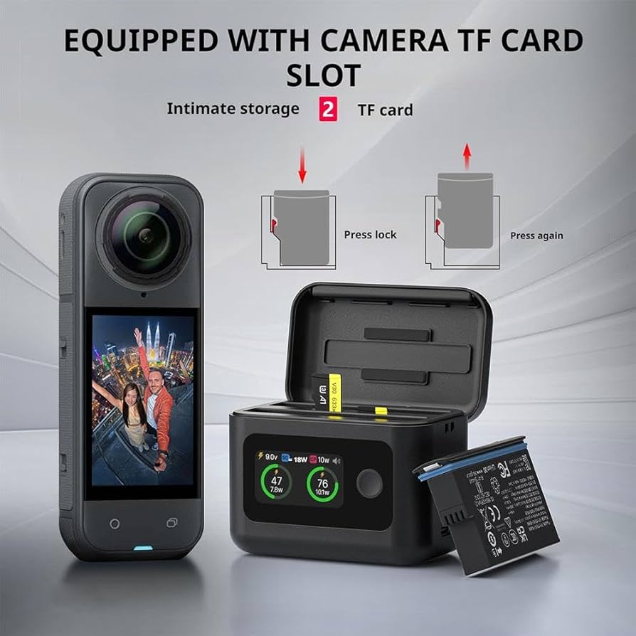 Eawfgtuw Fast Charging Hub With LED Display For Insta 360 X5