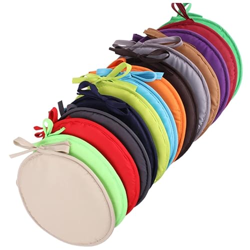 HEMOTON Rundes Stuhlkissen 30cm Durchmesser Aus Polyester Mit Schaumstoffpolster Für Esszimmer Stühle Büro Indoor Outdoor Sitzpolster Mit Befestigungsriemen Für Zuhause Und Restaurant