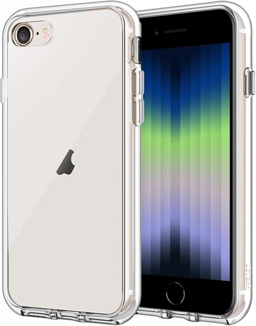 JETech Case for iPhone SE 3/2 (2022/2020 Edition), 4.7-Inch, Non-Yellowing Shockproof Phone Bumper Cover, Anti-Scratch Clear Back (Clear)