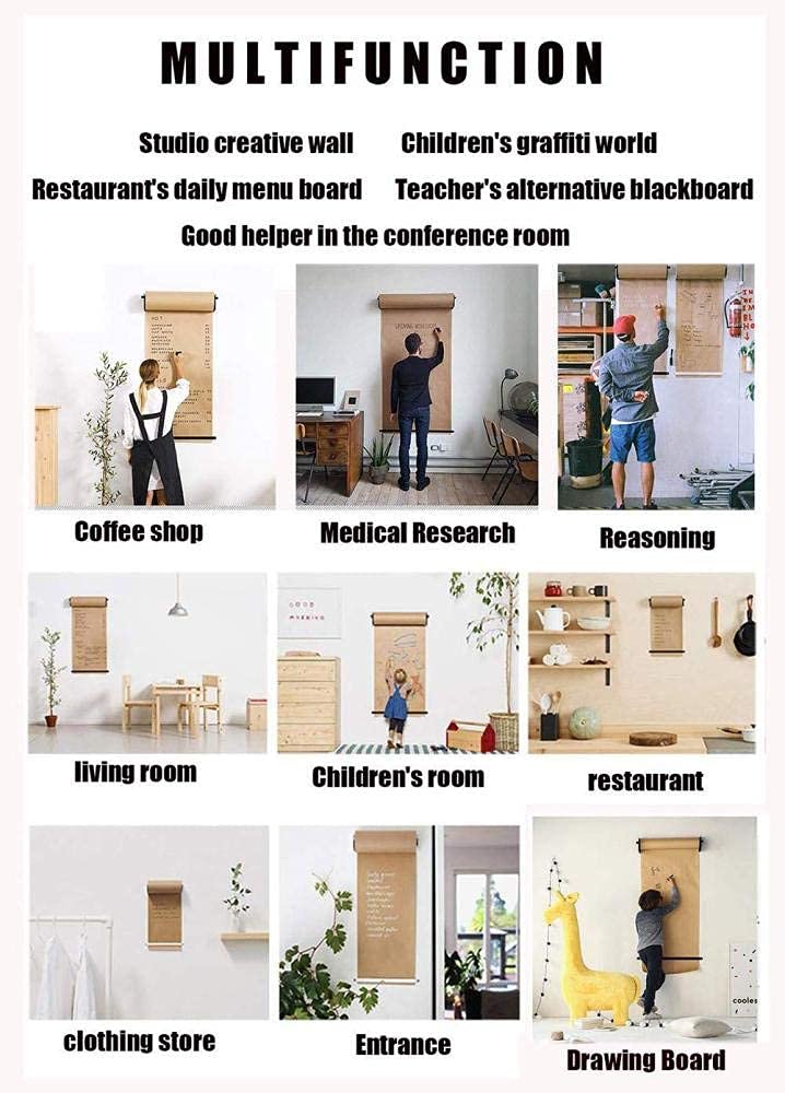 Distributeur de papier kraft mural pour bureau, maison et café, 62,5 cm