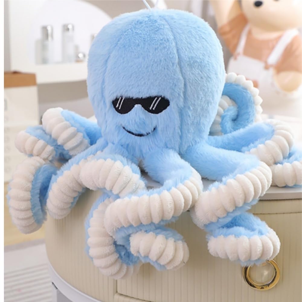 OUKEYI 15.7”Cute Cartoon Octopus Stuffed Animals Octopus Plush Doll Toys Octopus Plushies Toys Gift Sea Stuffed Toys for Kids and Lovers Xmas Gift (Blue) (Blue) - Image 3
