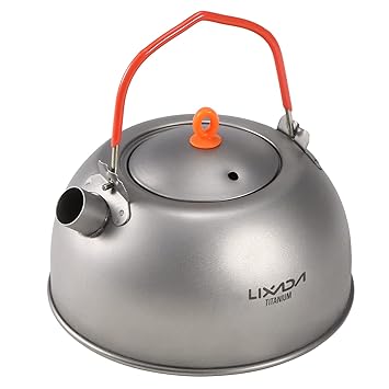 600ml Titanium Tea Kettle for Boiling Water Coffee Tea Pot for Outdoor Camping Hiking Backpacking