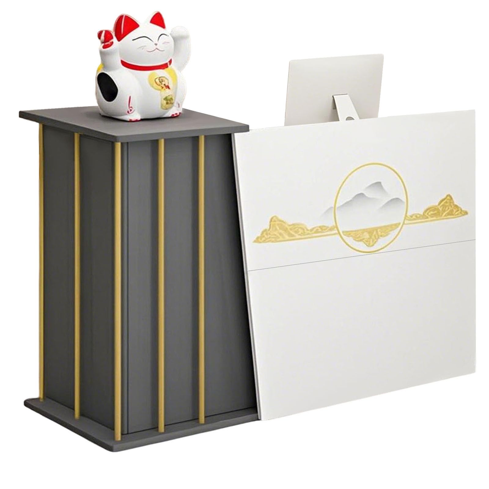 Adatto per ufficio parrucchiere, reception, sala ricevimenti, estetica moderna, bancone transazioni moderno, semplice banco cassa nell'atrio, adatto per bar, negozi, ho(Size:140x40x90cm,Color:pattern)