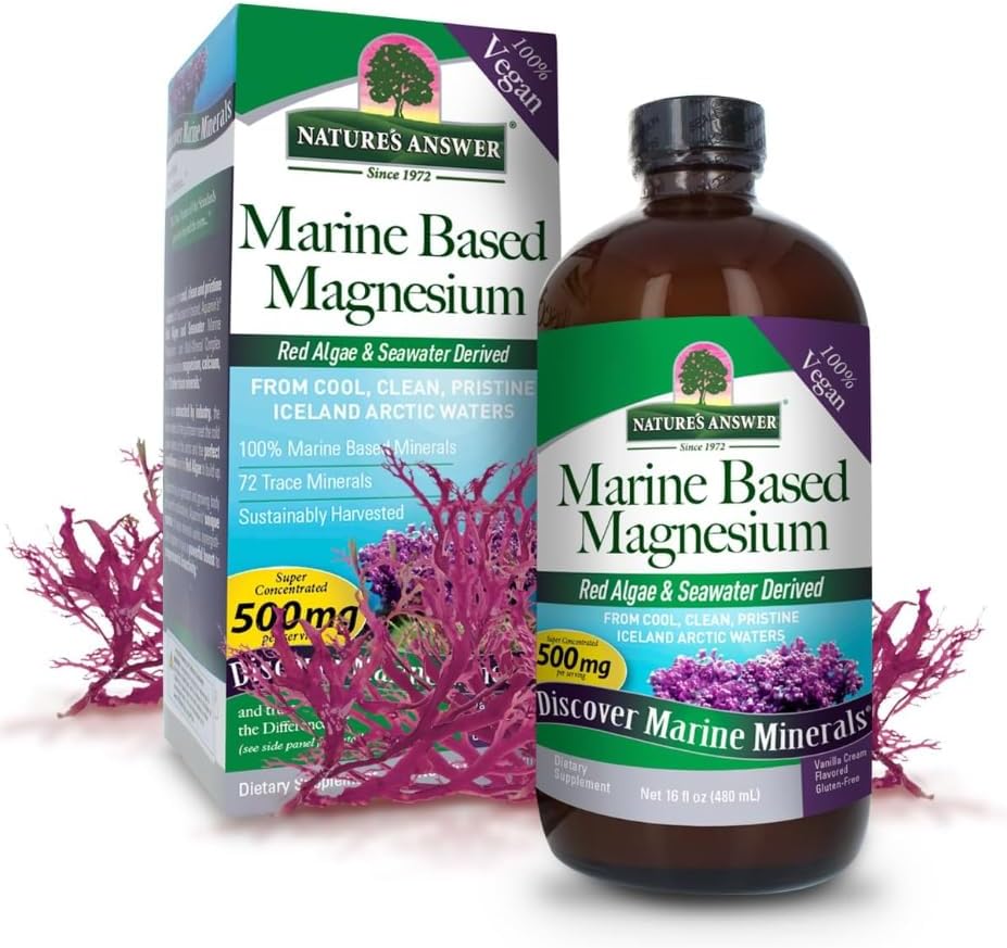 NaturaAnswer’s Marine Based Magnesium 500mg, Vanilla Cream Flavored, 480 ml