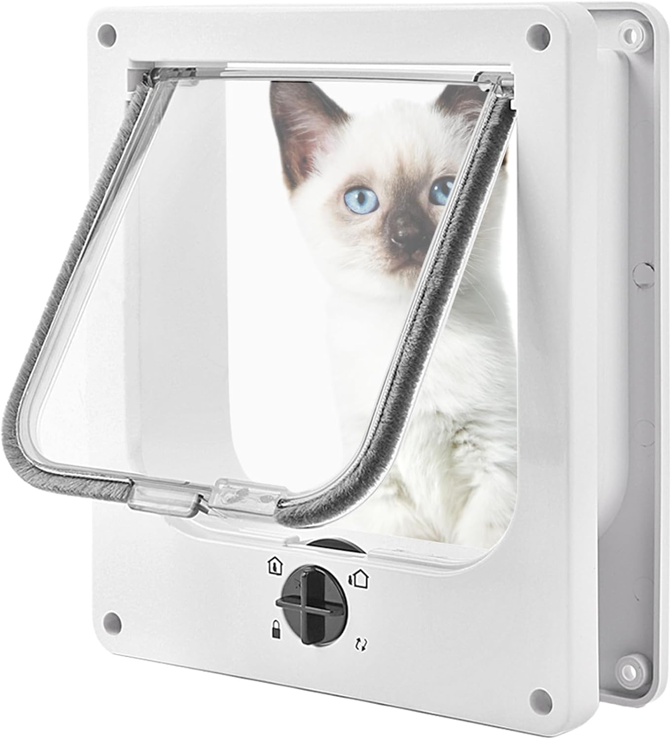 Pattepoint Large Cat Doors, 4-Way Locking Cat Flap for Interior Exterior Doors, Weatherproof Pet Door for Cats Dogs Kittens, Cat Flap…