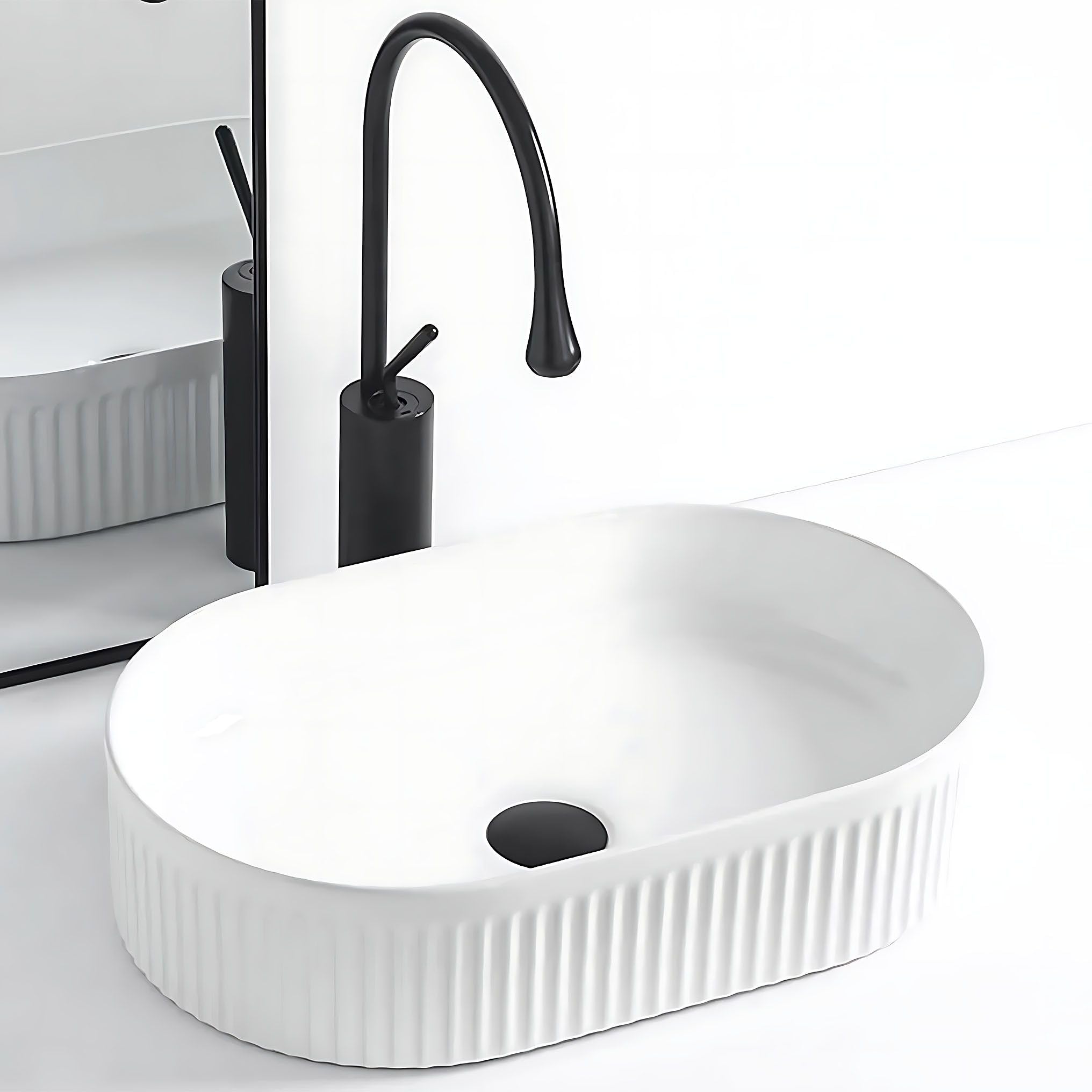 Lavabo Sobre Encimera Rea Vanda Blanco