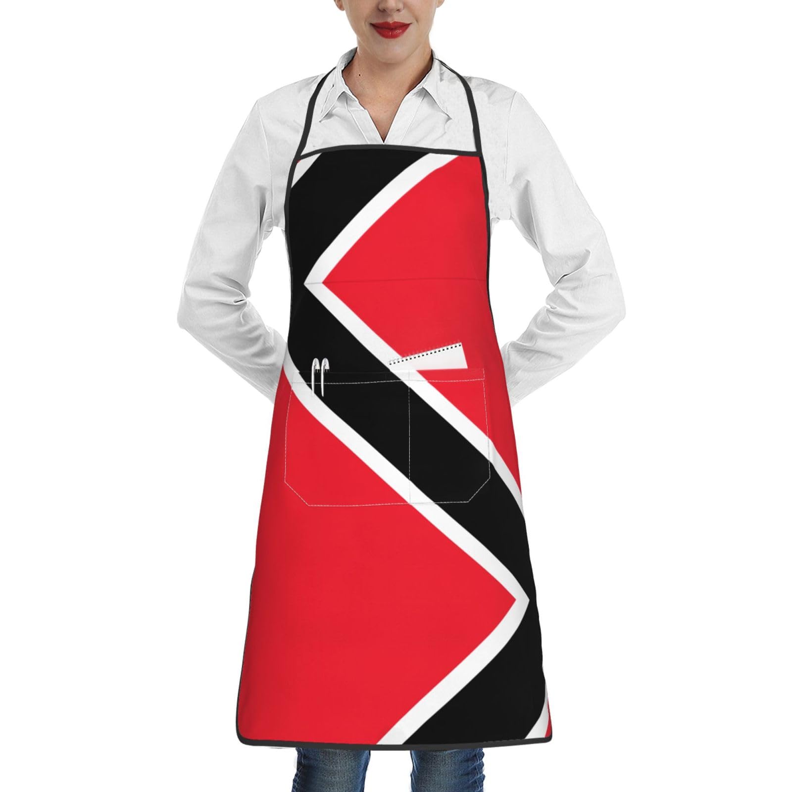 WZYCWB Flag of Trinidad and Tobago A printed tie-back apron with pockets perfect for cooking baking and gardening