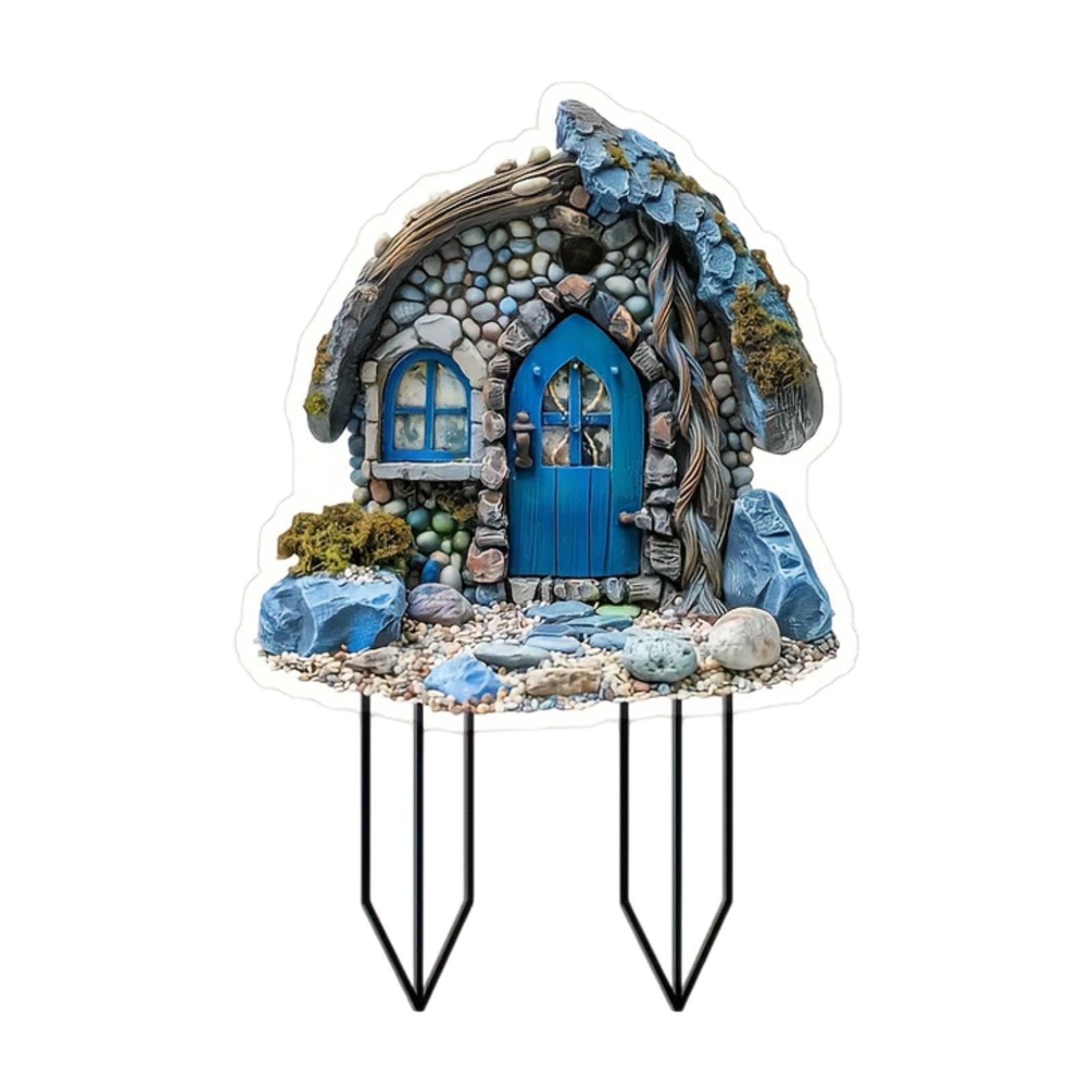 House Decorative Garden Stake 2D Yard Art Decor for Bonsai Pathway Landscape-image-18