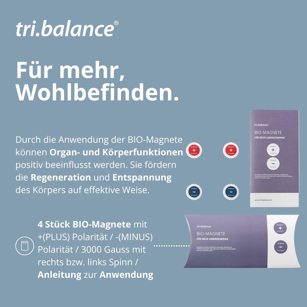 tri.balance Bio-Magnete I Therapiemagnete I 4er Set - Therapieanleitung I Für neue Lebensenergie