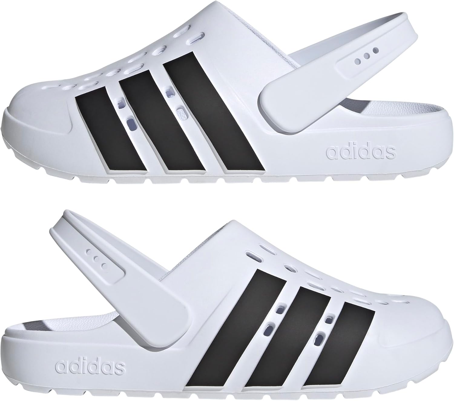 adidas Unisex Adult Adilette Clog 2.0 10 Women/9 Men White/Black/White image 6 of 6 B0DHWLJJQY