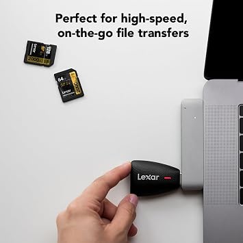 Lexar Multi-Card 2-in-1 SD/Micro SD Card Reader, Up to 312MB/s, USB 3.1