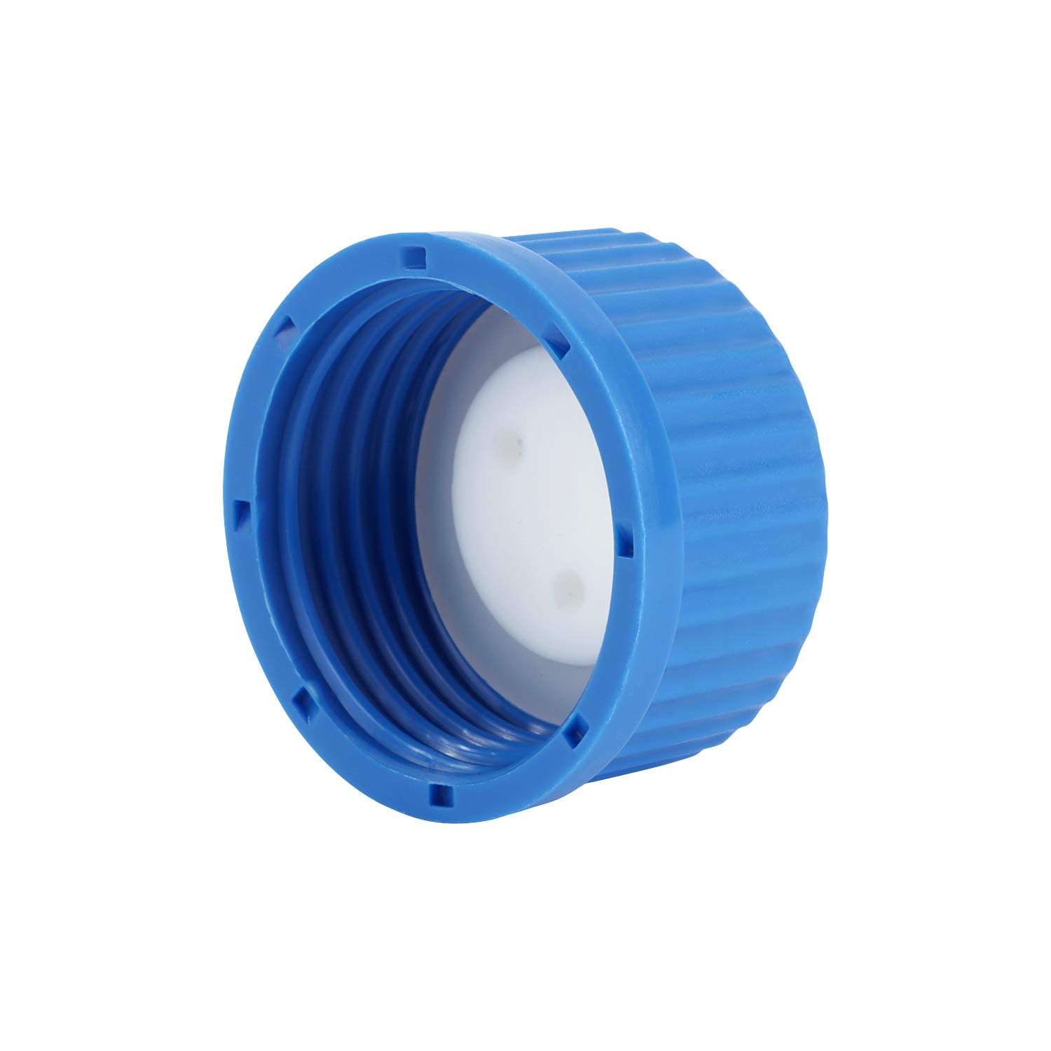 Blue GL45 - Tapa de llenado de seguridad de 3 puertos con tres agujeros para botellas de vidrio, tubo OD de 1/8 pulgadas, kit completo (caja de 4)