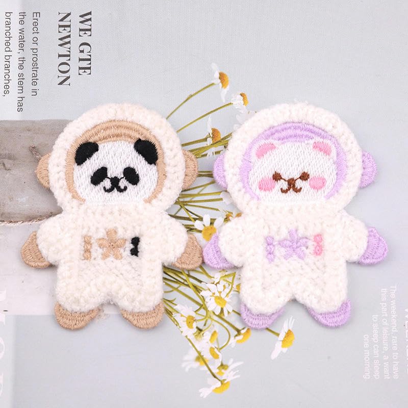 Naszywka haftowana 5 * 6, CM 10 SZTUK Cartoon Cute Cat Animal Haftowane Naszywki Żelazko Aplikacje Chińskie Na Ubrania Duże Do Szycia Kurtkę Jeansową(Light Purple Cat)