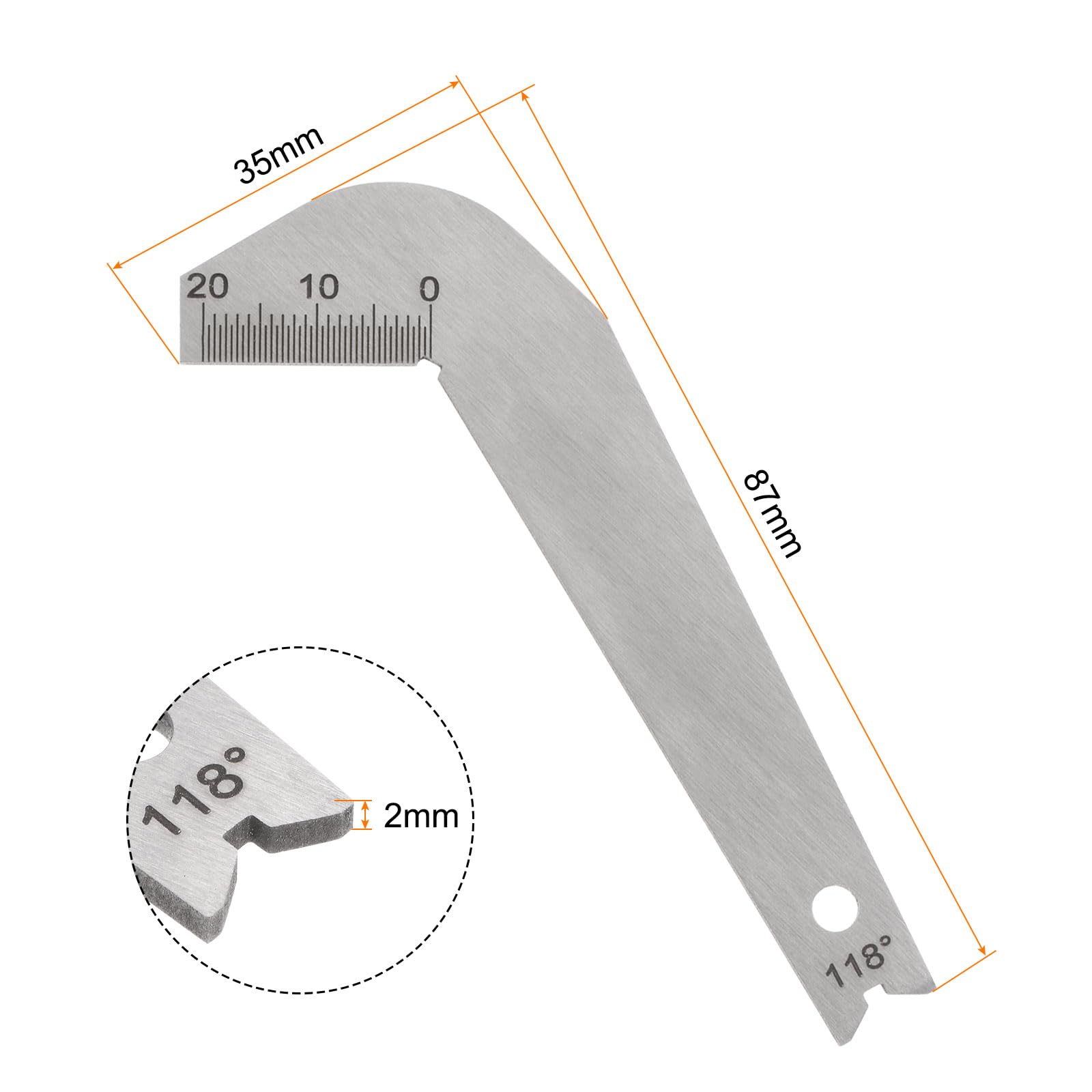 Amazon.co.jp: uxcell ドリルビットゲージ 118度ドリル研磨ゲージ