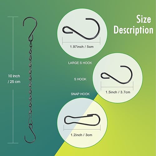 Miniatura 9 de RIFNY 5 juegos de cadenas colgantes doradas, cadenas decorativas resistentes de 20 pulgadas para plantas colgantes, cadena colgante de repuesto para