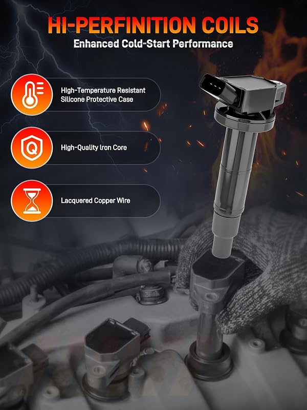 GDUKOP 4PCS UF333 Ignition Coils & Iridium Spark Plug by GDUKOP - Used condition - Image 5