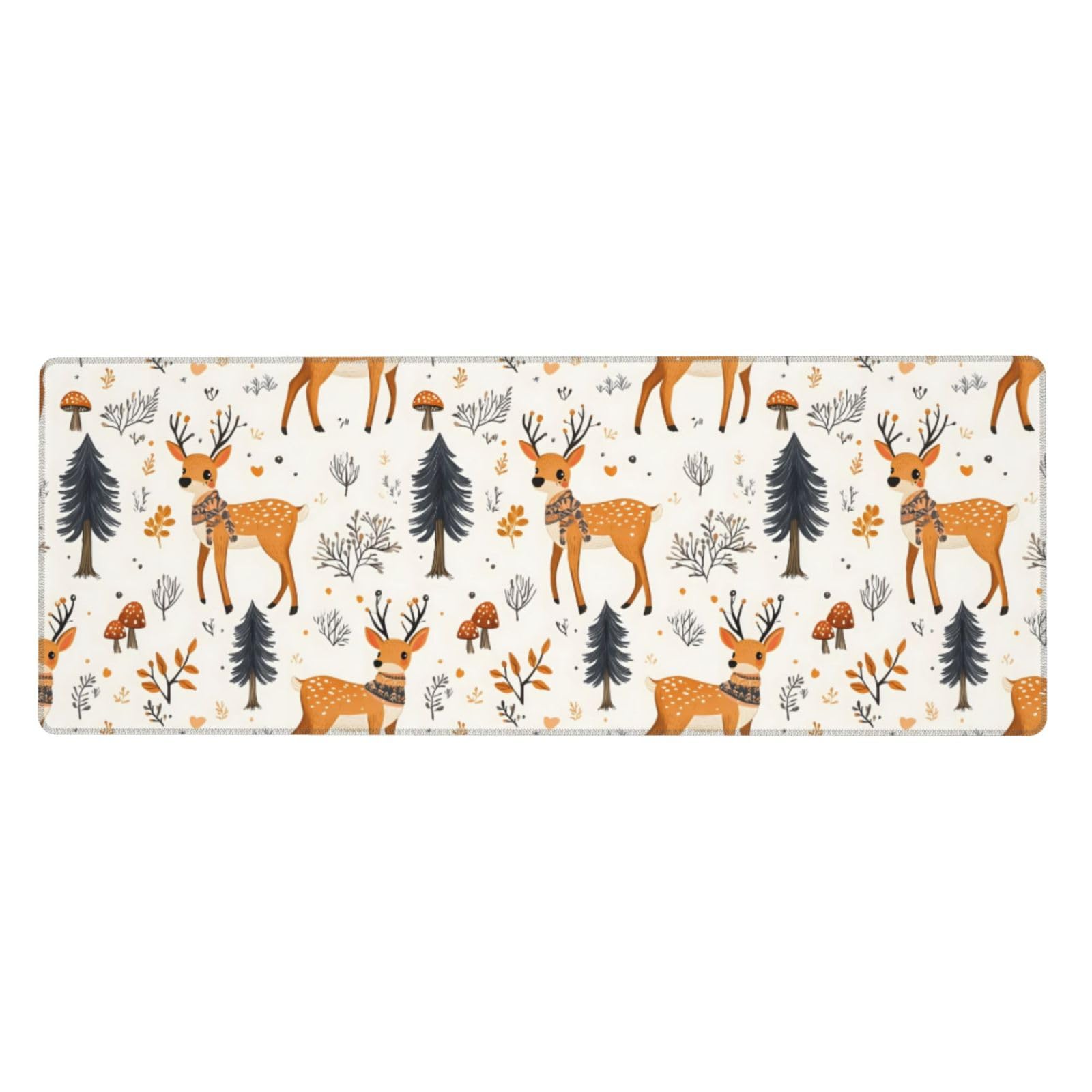 Tapis de bureau imprimé cerf de forêt champignon de qualité - 8