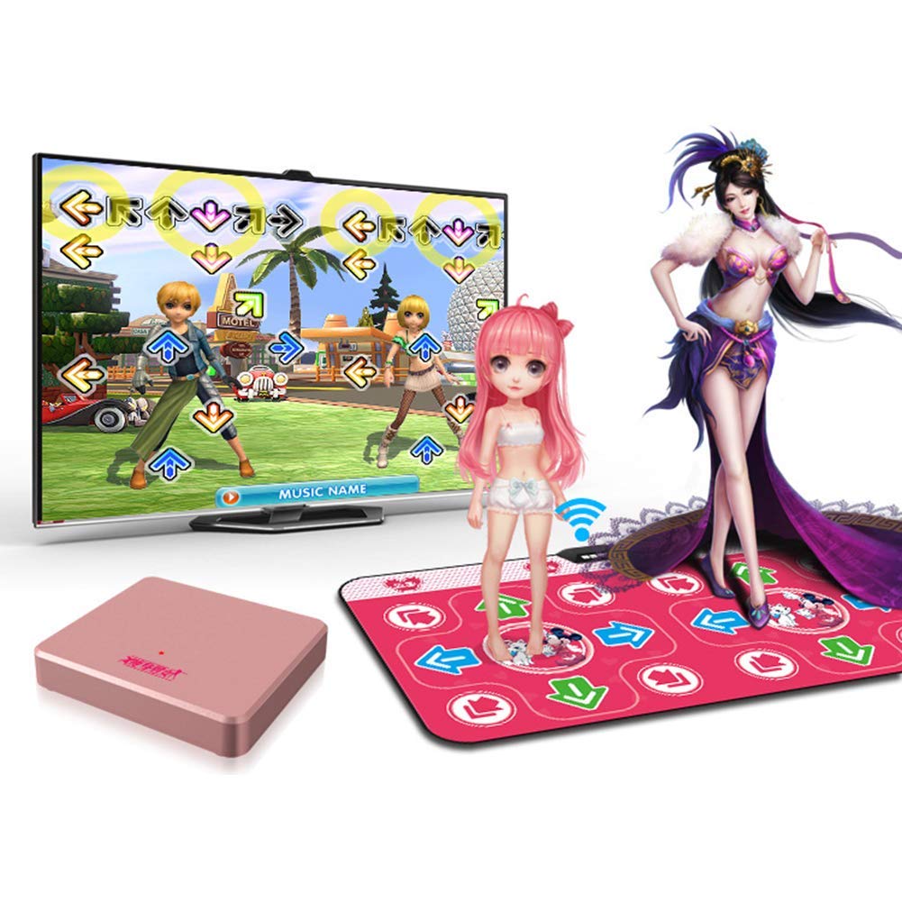 Yjtwt Tappeto di Danza Wireless 11MM,Tappetino da Gioco in Schiuma Che Ispessisce Tappetino da Ballo Morbido per Adulti/Bambini,Dance Mat Tappeto Musicale Yoga Fitness/Rosa