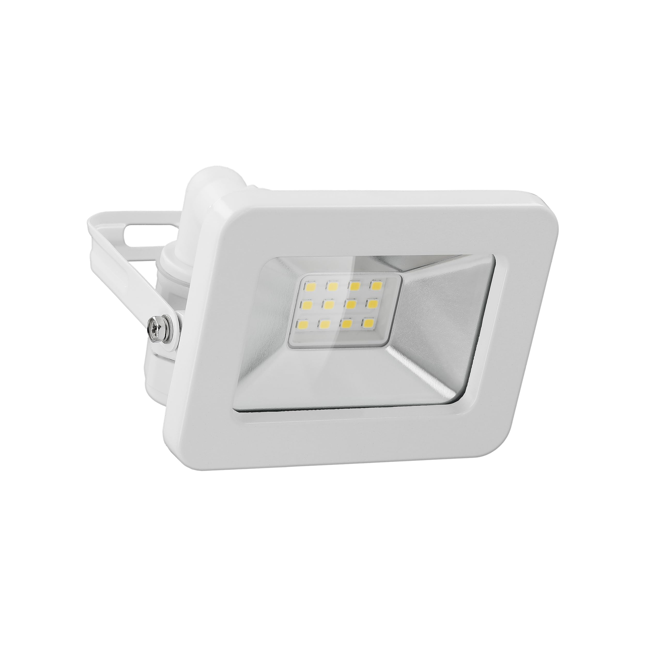 goobay 53869 LED Floodlight with 10 W - LED Outdoor Security Spotlight with 10 W - Neutral White Light 4000 K - 850 Lumen - Beam Angle 110 Degrees - IP65 Protection Class - White