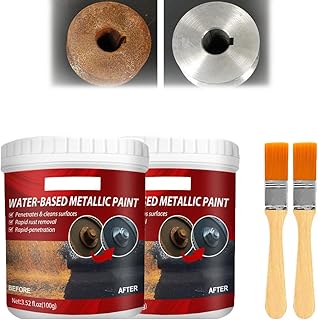 Rust Removal Converter Metallic Paint, Car Chassis Derusting, Furnishk Rust Converter, Water-Based Metal Rust Remover, Rust Converter for Metal, Water Based Metallic Paint (2Pcs)