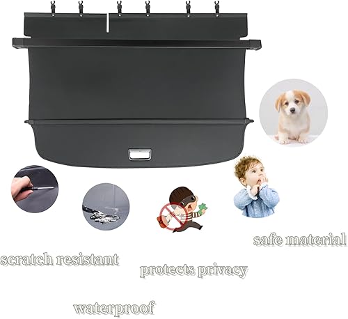 Miniatura 8 de VESUL Cubierta retráctil de carga para maletero compatible con Volkswagen VW Tiguan 2024-2018, protección de seguridad, cubierta Tonneau, pantalla