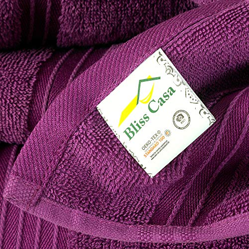 Bliss Casa 6 Pieces Towel Set; 2 Bath Towels, 2 Hand Towels And 2 Washcloths - 600 Gsm 100% Combed Cotton Quick Dry Highly Absorbent Thick Bathroom Towels - Soft Hotel Quality For Bath And Spa (Plum) #TOP3