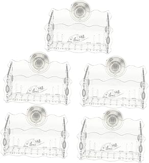 5 Pçs Ventosa Plantador Vasos Decorativos De Flores Ventosas De Aquário Recipiente De Plantas Recipiente Criativo Plantador Plantador Pendurado De Grama De Acrílico