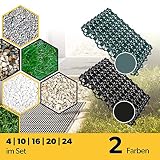 KADAX Dalles Stabilisatrices en Plastique 50 cm, Stabilisateurs de Gravier, Dalles à Engazonner pour Jardins, Grilles de Gazon (Noir, Lot de 24) - 8