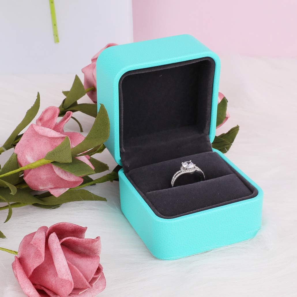 iSuperb Green Ring Box Rings Organizer Portable Travel Jewelry Storage Soft Velvet Lined for Rings Earrings - Image 3