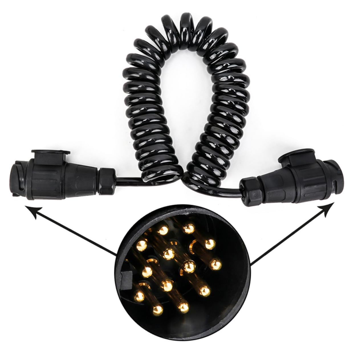 Negro Conector de Vías de 13 Remolque para Vehículo