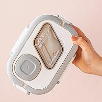 Vista 3 de Lonchera Bento para Adultos, Contenedor de Ensalada Grande de 43oz Tazón de Ensalada, Bandeja Estilo Bento para Ingredientes, Contenedor de Salsa