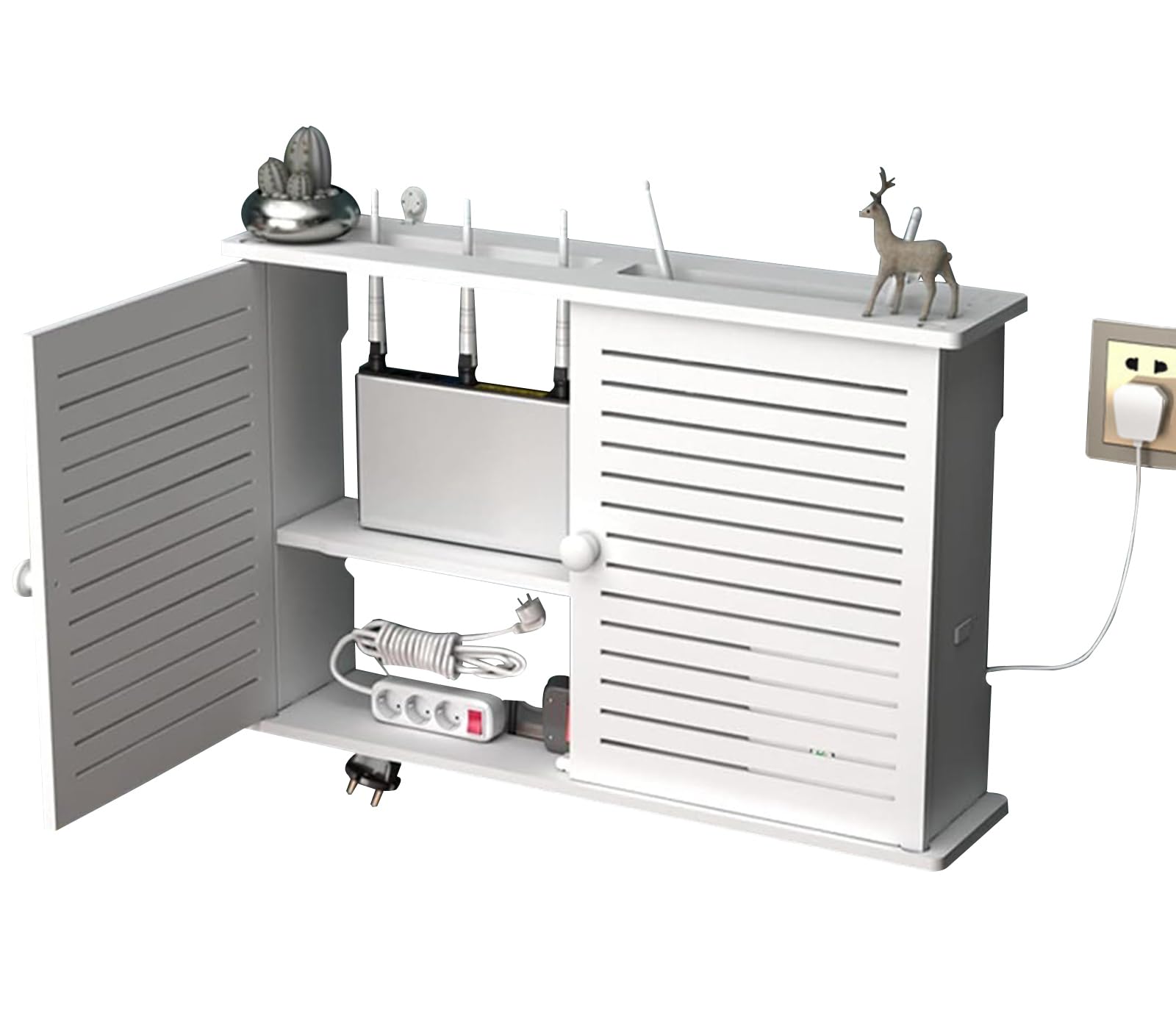 Rangement Box Internet, Boite de Rangement pour Routeur WiFi, Étagère de Routeur Murales, D'étagère Flottante, TV Décodeur Boîte de Rangement Murale