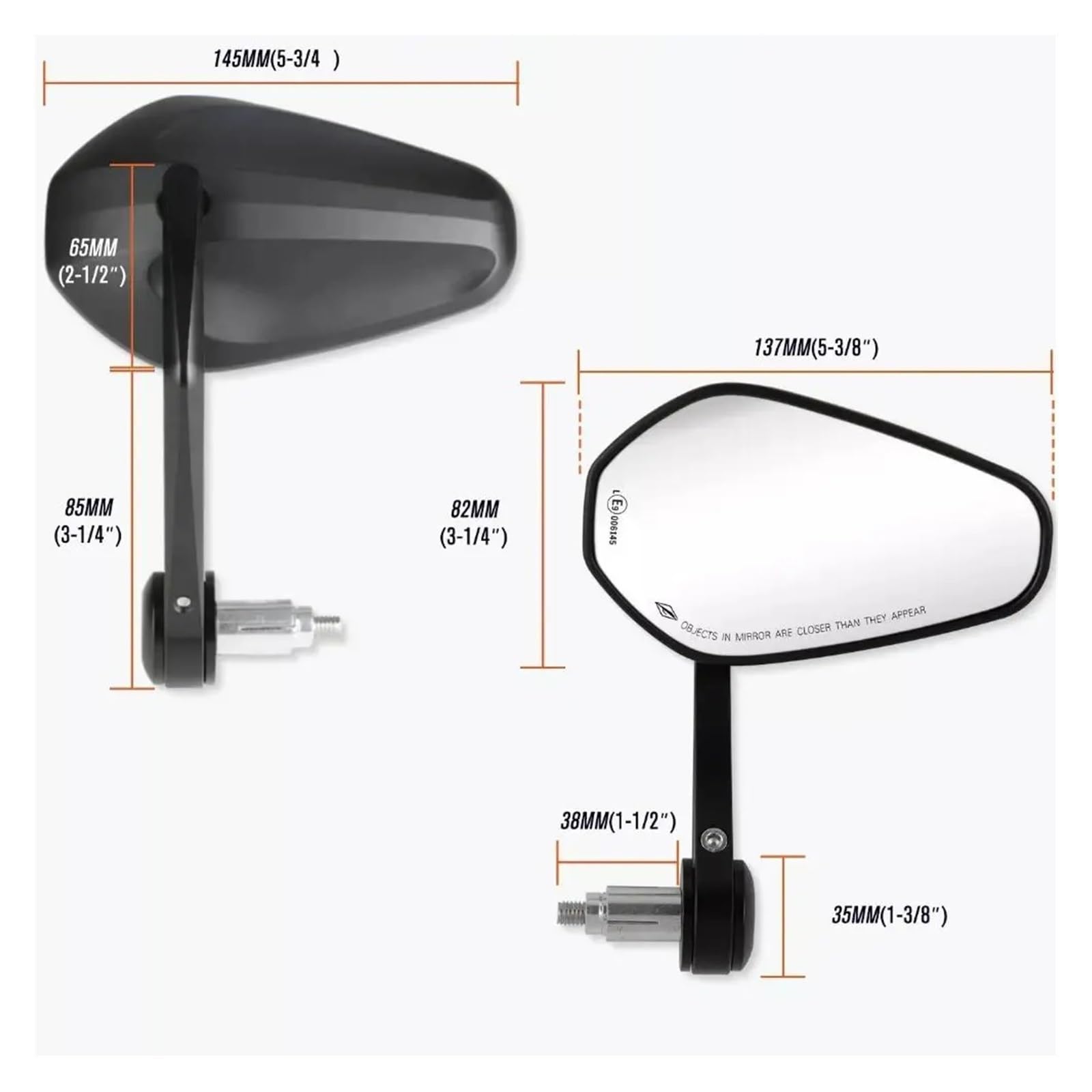 Specchietto Retrovisore Laterale Per Moto, Scooter, 7/8" 22 Mm, Specchietti Retrovisori Per Manubrio, Per Ya&maha Per Kaw&asaki, Ricambi Per Moto Specchiettos