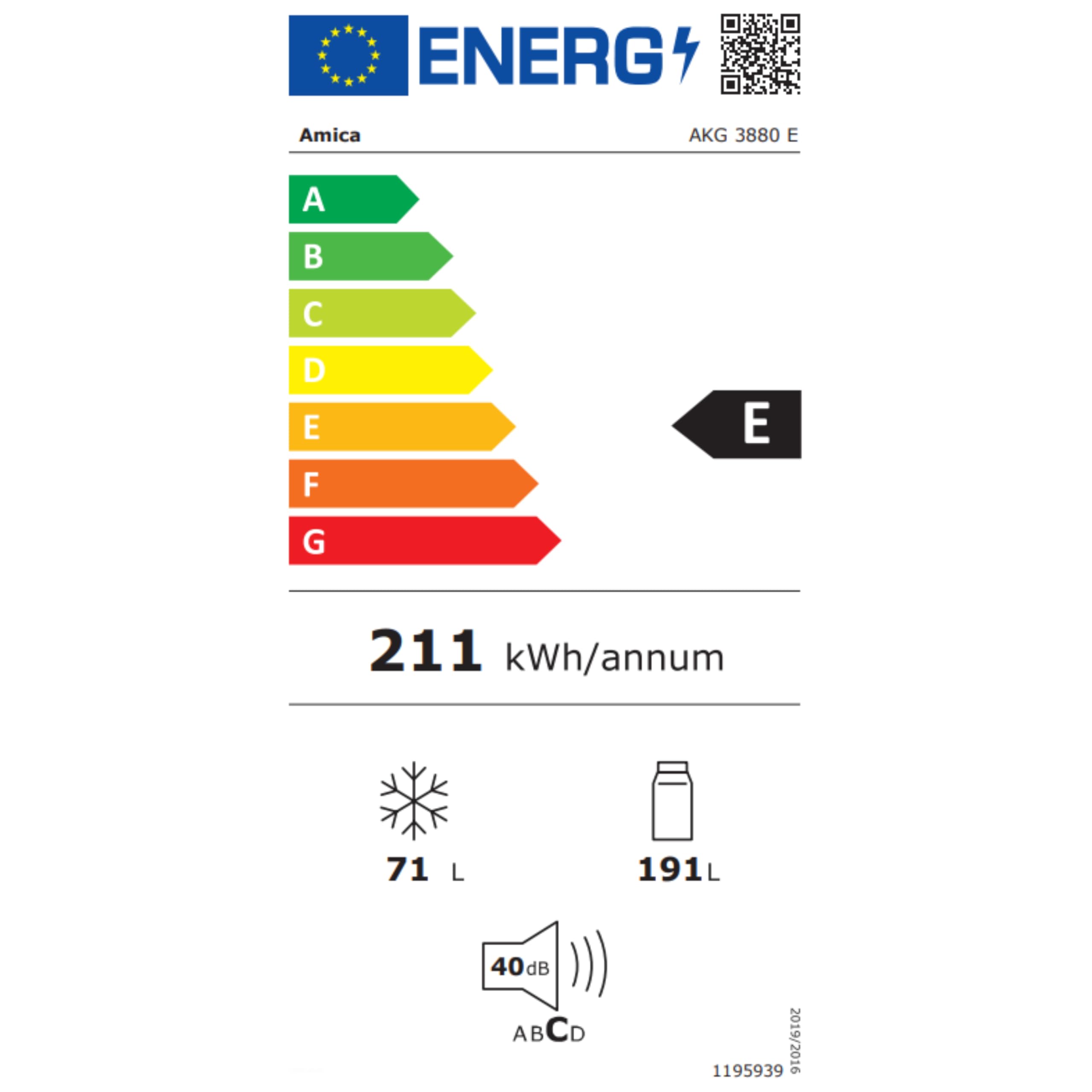 Amica Kühl‑Gefrier‑Kombination freistehend 180 x 55 x 56 cm 262 l 4-Sterne-Fach Gefrierfach unten Tür-Offen-Alarm LED‑Innenbeleuchtung AKG 3880 E – Kühl Gefrierkombination Edelstahloptik