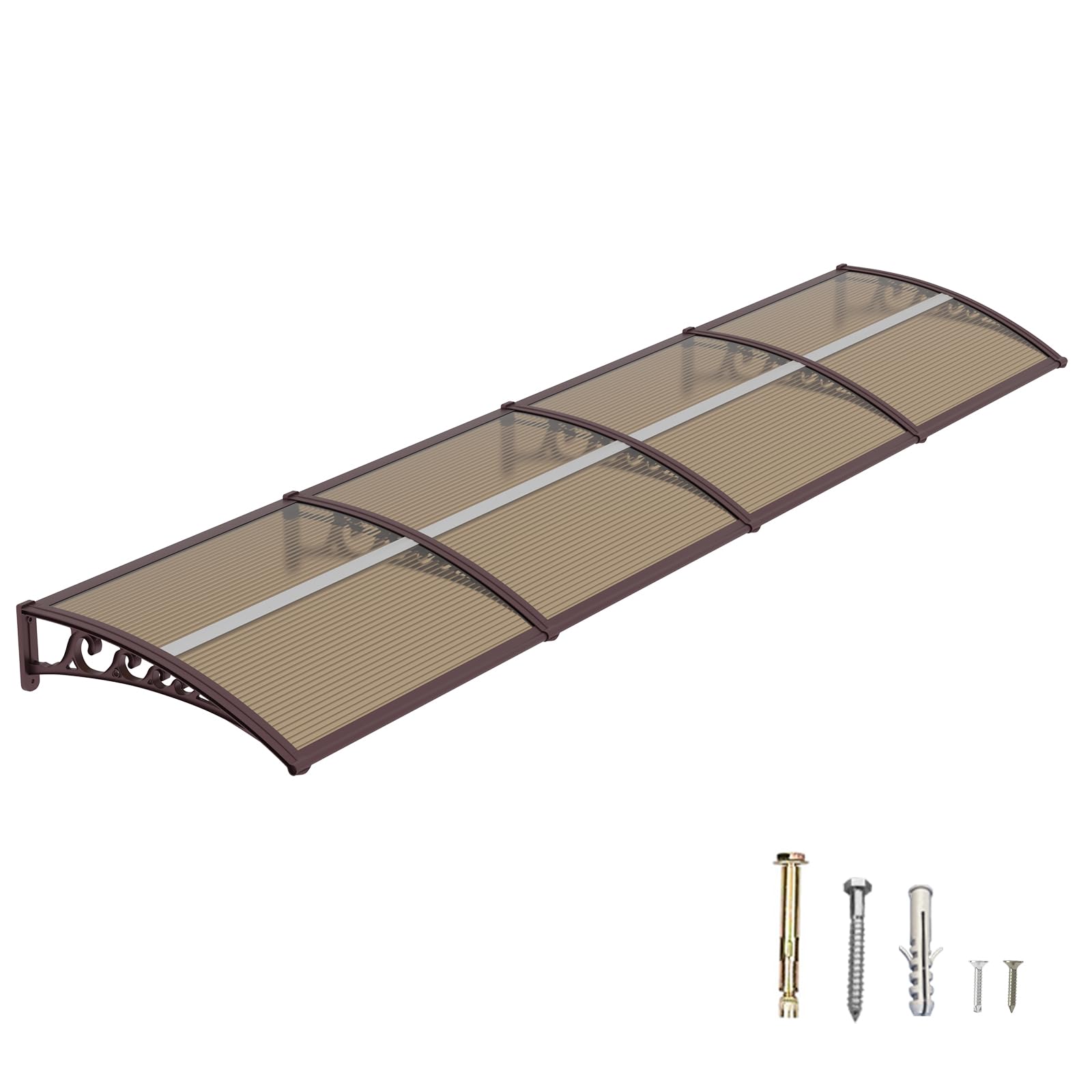 Vordach für Haustür 150 × 400 cm, Überdachung mit ABS-Halterungen, Vordach Regen-, Schnee- und UV-Schutz – Vielseitig für Eingang, Fenster & Terrasse