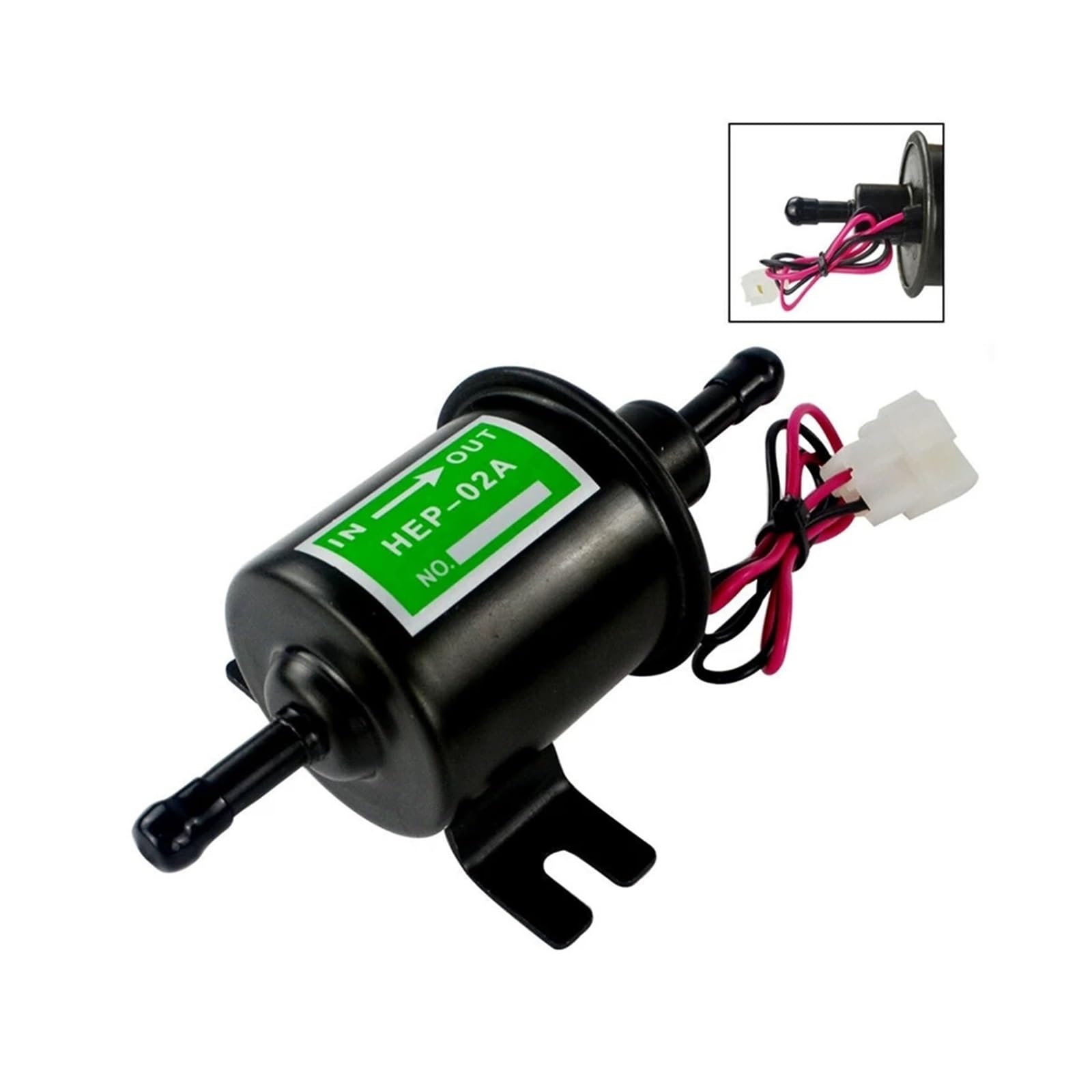 Bomba Combustible Eléctrica Universal 12 V para Trabajo Pesado Metal Sólido En Línea para Gasolina Bomba Transferencia Gasolina 12 V HEP-02A Bomba De Combustible