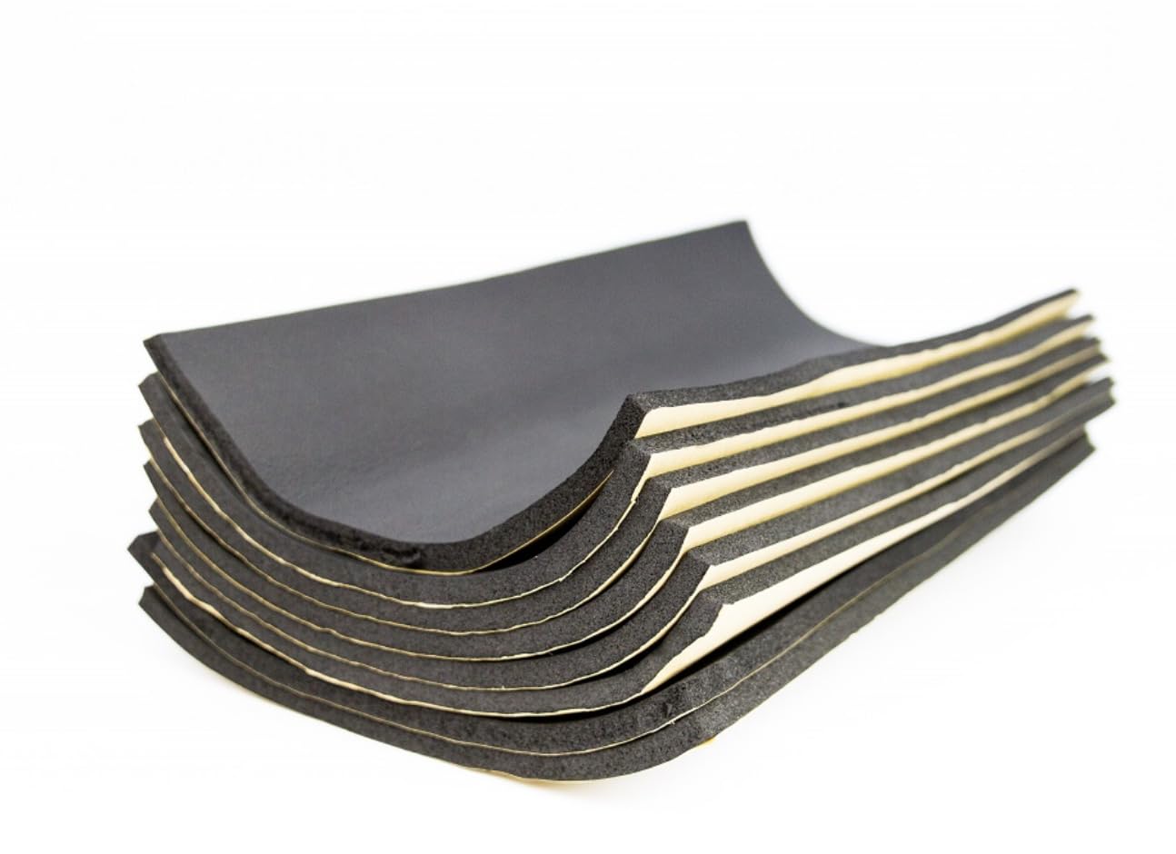 Car Insulation Uk Black 6 Sheets 10Mm Closed Cell Foam Van Sound Insulation Car Sound Deadening