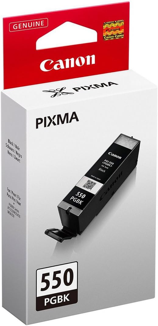 Canon PGI-550 PGBK - Cartucho de Tinta para impresoras (Pigmento Negro,  Pigmento Negro, Estándar, 5-95%, 10-35 °C, 15-35 °C) : Amazon.es:  Informática