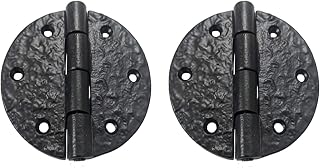 Adonai Hardware "Eltekeh" Antique Iron Round Cabinet/ Trunk Hinge (2, Black Powder Coated)