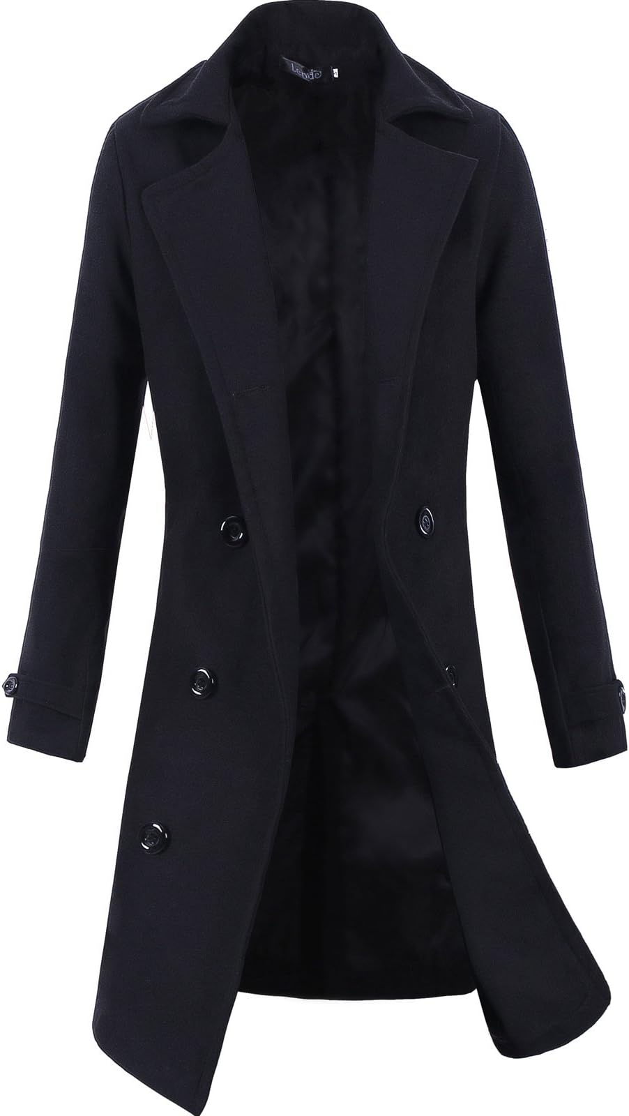 Lende Men Trench Coat Winter Long Jacket Double Breasted Overcoat