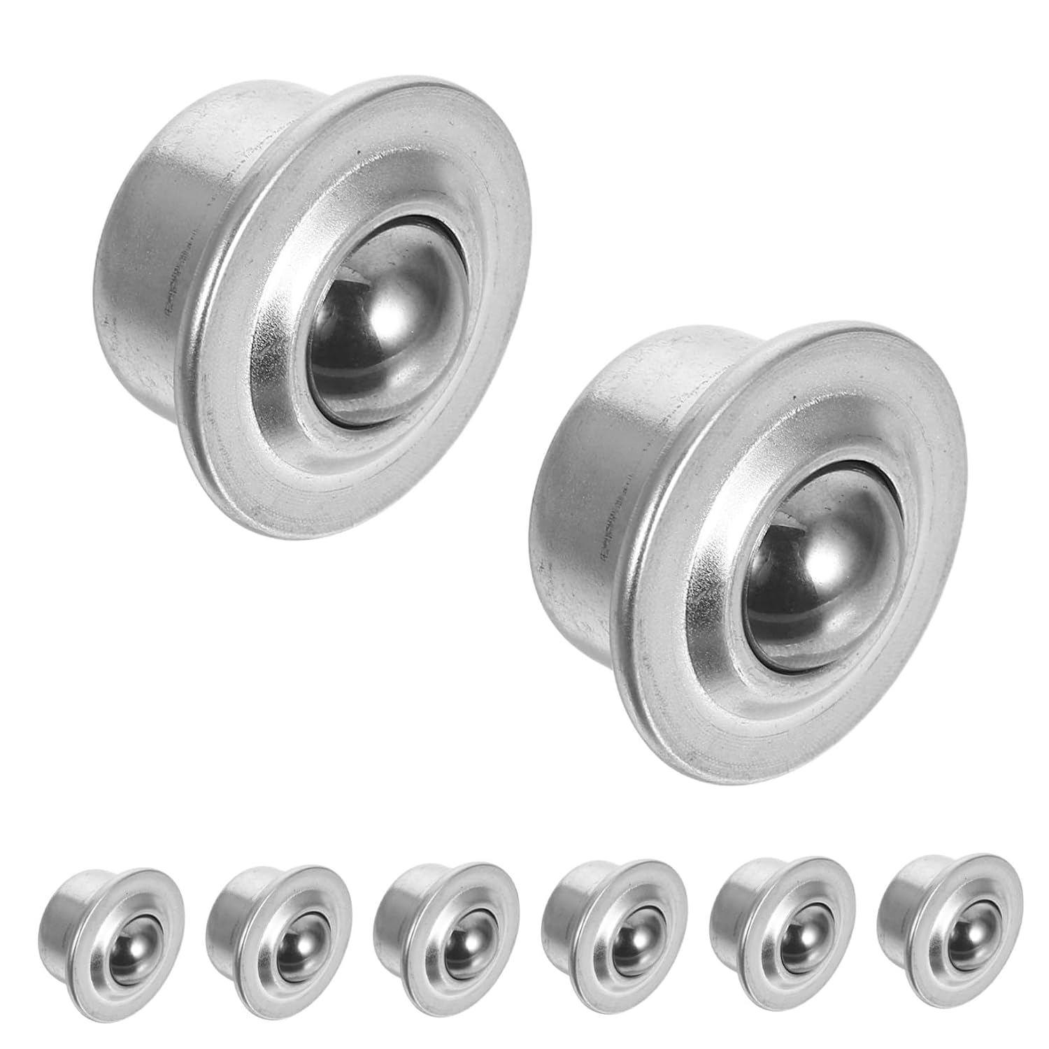 8pcs Stainless Steel Ball Transfer Rollers Heavy-Duty Bearing Casters for Material Handling Automation High Precision Industrial Use Wear-Resistant Ball Bearings Replacement