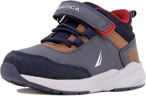 Nautica Kids Sneakers with Adjustable Strap and Bungee Straps Comfortable Casual Shoes for Boys and Girls (ToddlerLittle Kid) Blanco Navy