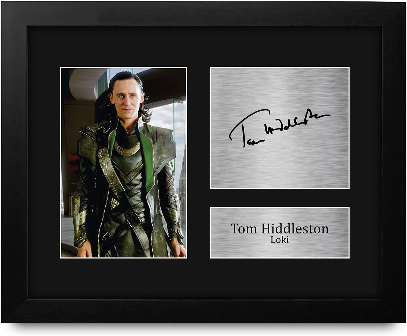 HWC Trading Tom Hiddleston Avengers Loki Gifts USL Framed Signed Printed Autograph Picture for TV Show Fans - US Letter Size