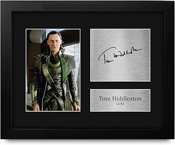 HWC Trading Tom Hiddleston Avengers Loki Gifts USL Framed Signed Printed Autograph Picture for TV Show Fans - US Letter Size