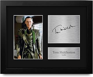 HWC Trading Tom Hiddleston Avengers Loki Gifts USL Framed Signed Printed Autograph Picture for TV Show Fans - US Letter Size