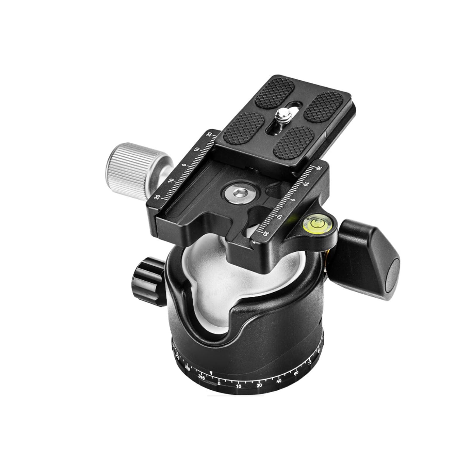 Jectse Testa a Sfera H46, Testa a Sfera per Treppiede a Basso Profilo con 3 Manopole di Bloccaggio, capacità di Carico di 12 Kg, per Fotografia Panoramica Monopiede Treppiede per