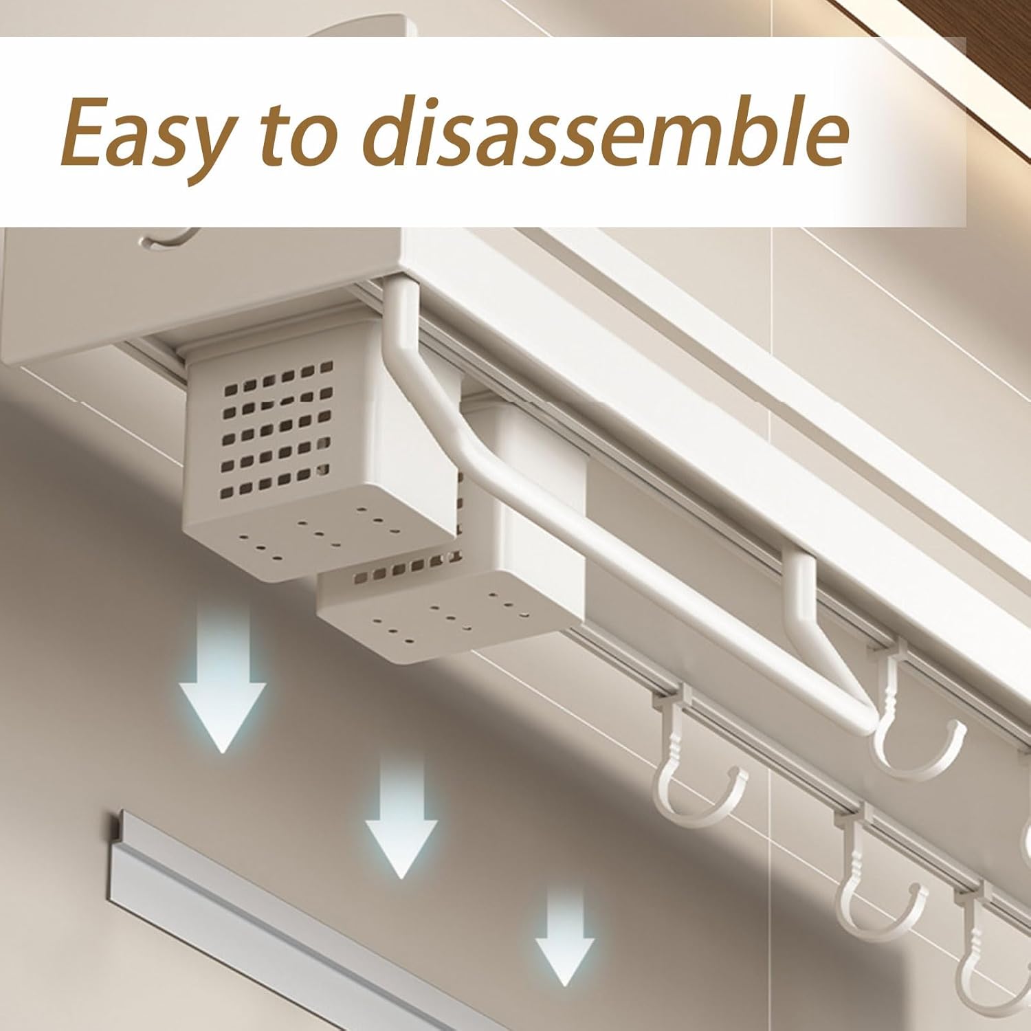 Dxcaicc Wall Mount Kitchen Utensil Shelf,Utensil Holder with Hooks,Spice Rack Organizer Wall Mounted,Hanging Storage Wall Shelf for Spatula Spoon,Towel,Spice Jar Organizer,50cm/19.6in