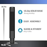 Vista 2 de PHILODECO Ventiladores de torre para el hogar, ventilador de piso vertical con control remoto de vibración de 80°, múltiples modos, temporizador