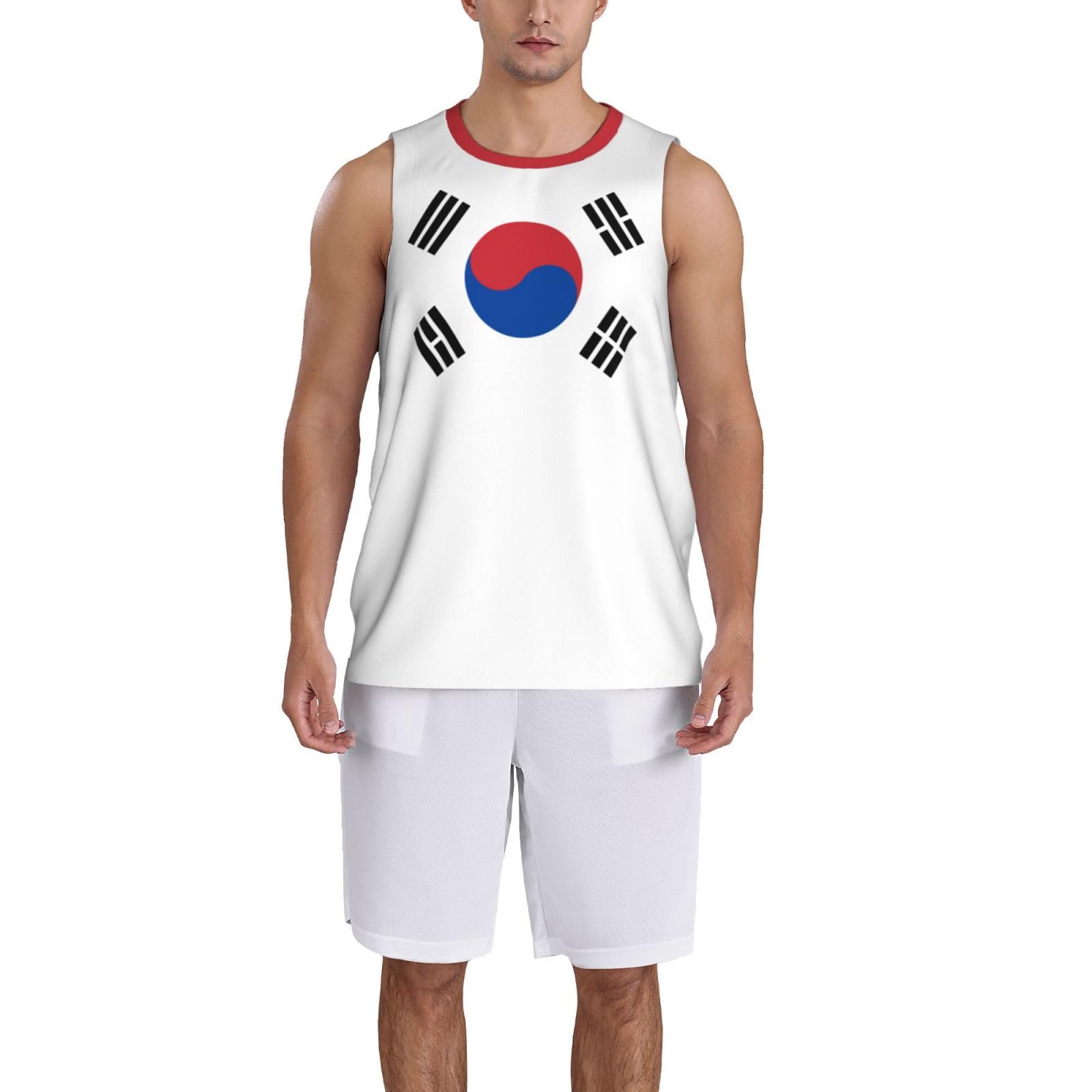 Bandiera della Corea del Sud Maglia da Basket della Corea del Sud Maglie Sportive da Uomo Corsa Fitness